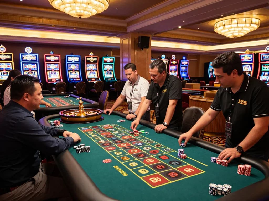 Experience the excitement of the roulette table at MM 88 casino venue filled with action.