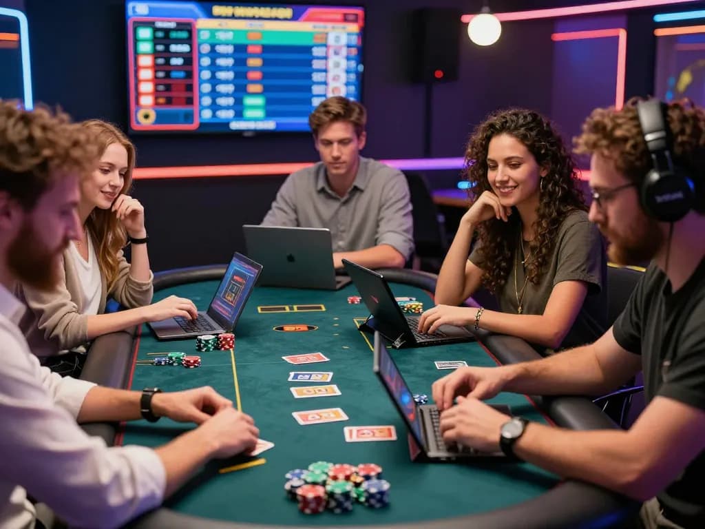 Friends enjoying exciting online casino games at MM88 venue