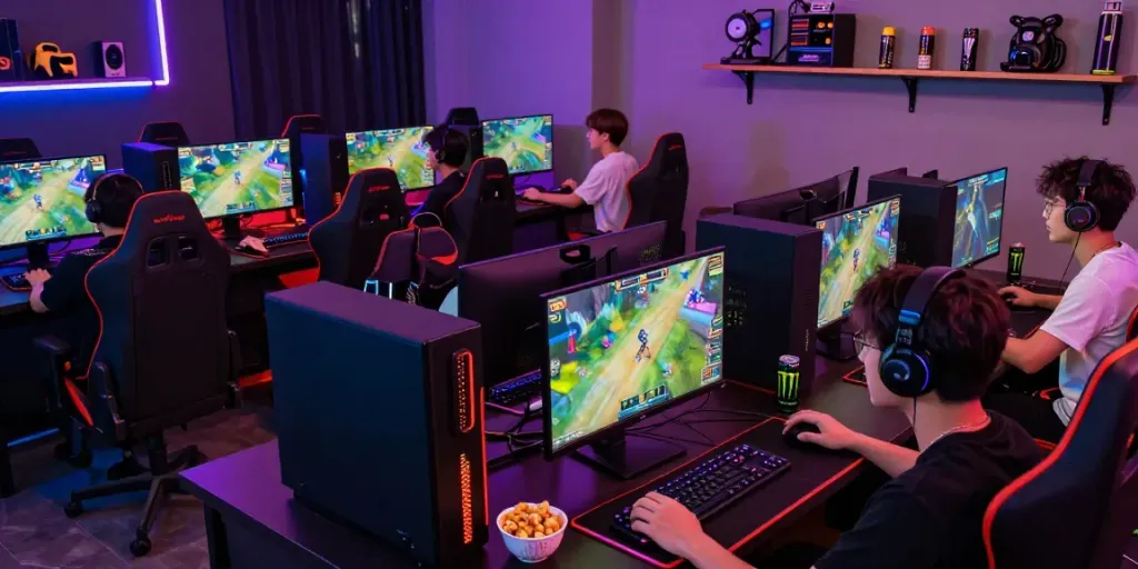Online gaming experience at https://playsv88.net/ with players immersed in thrilling matches.