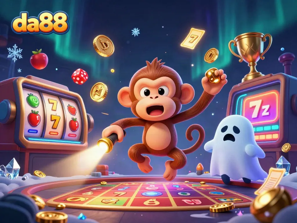 Engage in thrilling gameplay with da88's vibrant slot game scene featuring exciting characters.