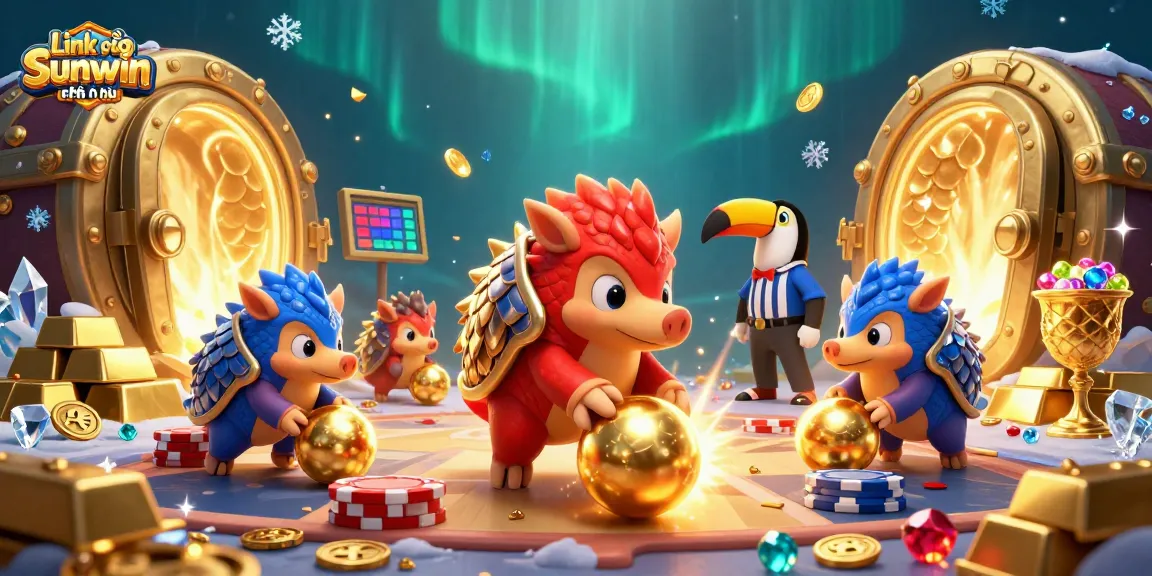 Spin and roll through a vibrant casino with Link vào Sunwin chính thức and vivid pangolin characters.
