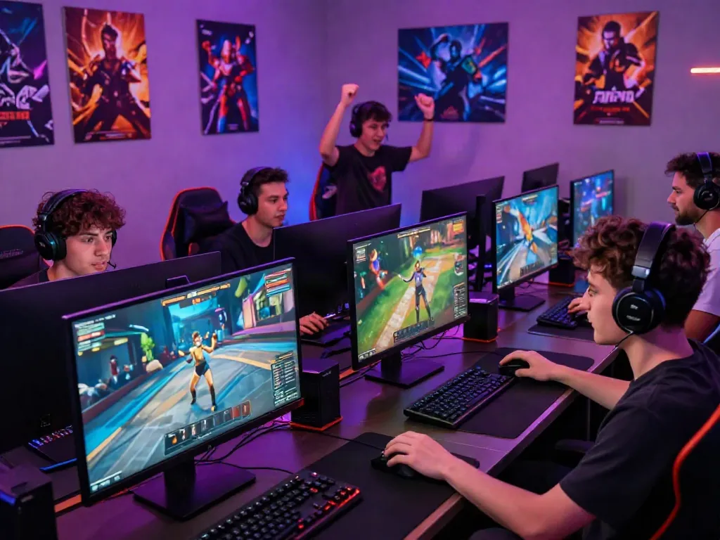 Engaged players enjoying hitclub online gaming experience in a modern setup.