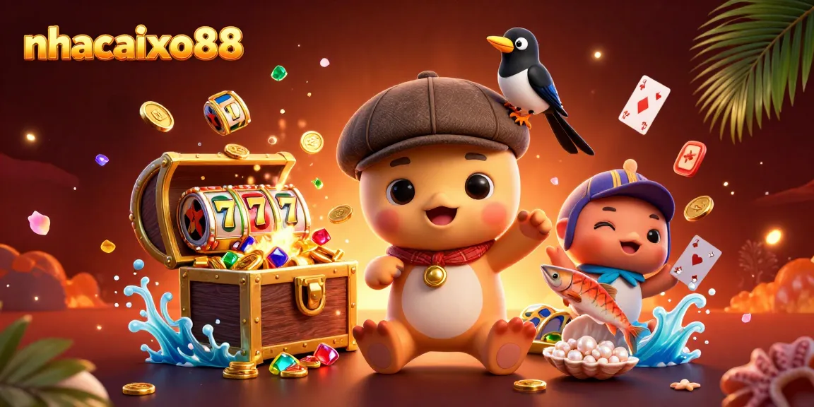 Spin for treasure with nhacaixo88's vibrant casino adventure featuring Nessie and friends!